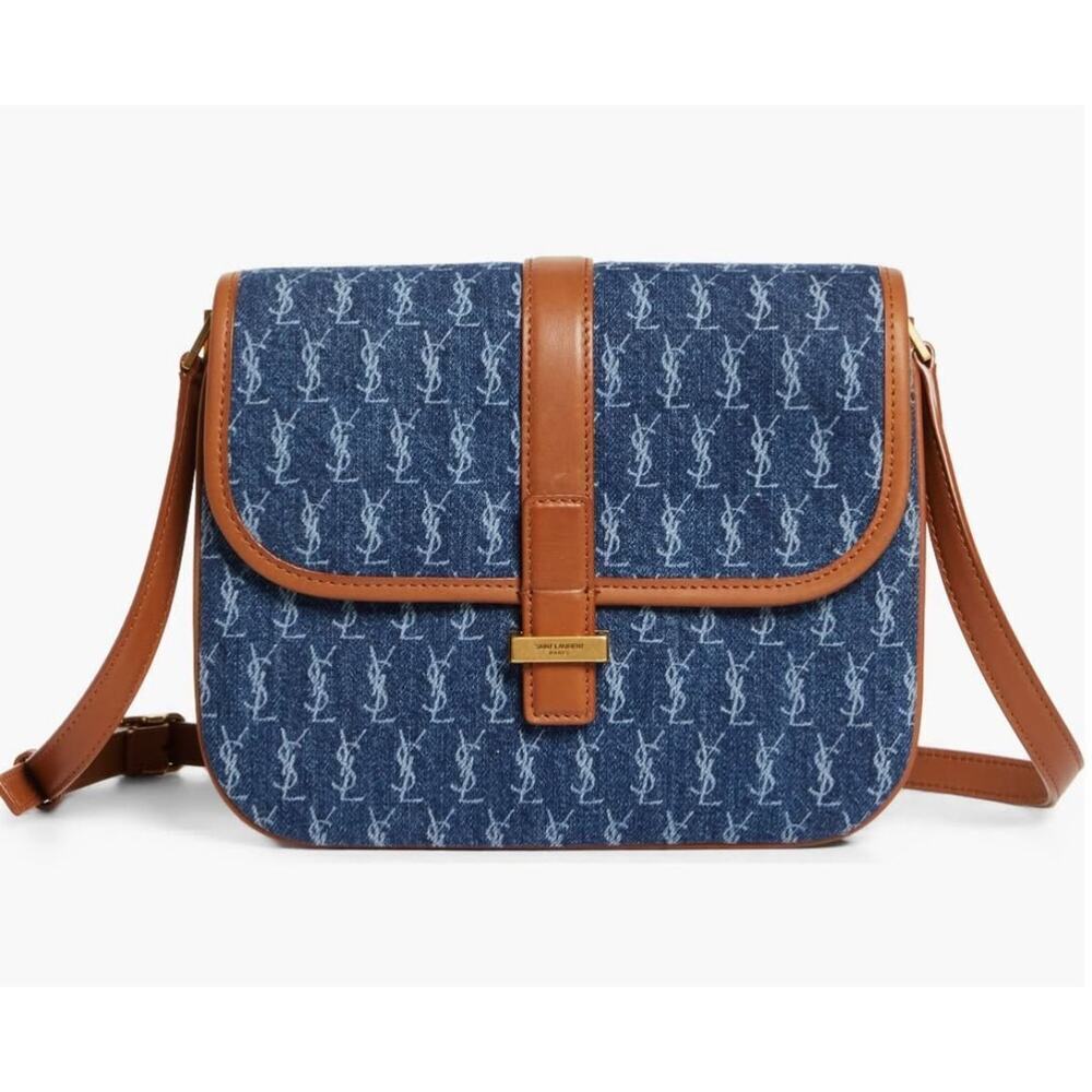 YSL DENIM Small Le Monogramme  Shoulder Bag